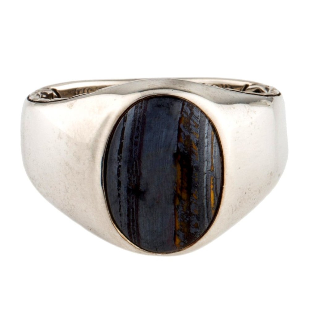 JOHN HARDY TIGER IRON STERLING SILVER 925 SIGNET RING